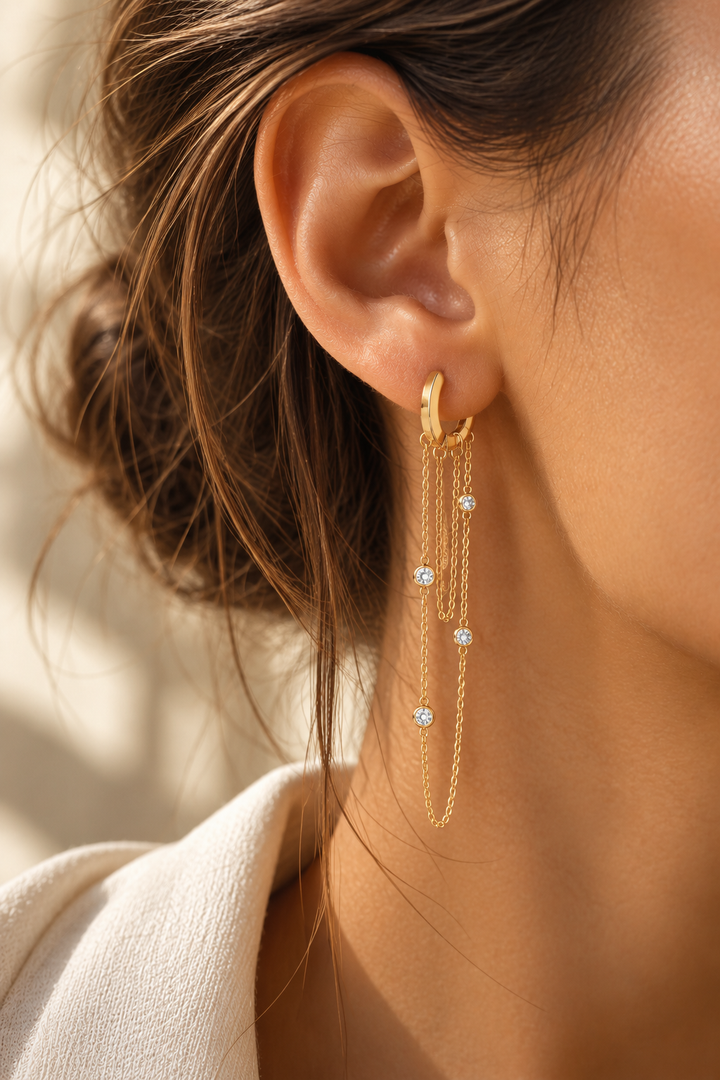 Dione Lyra Chain Earrings