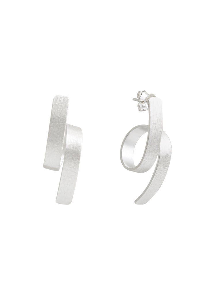 Curve Flow Earrings-silver