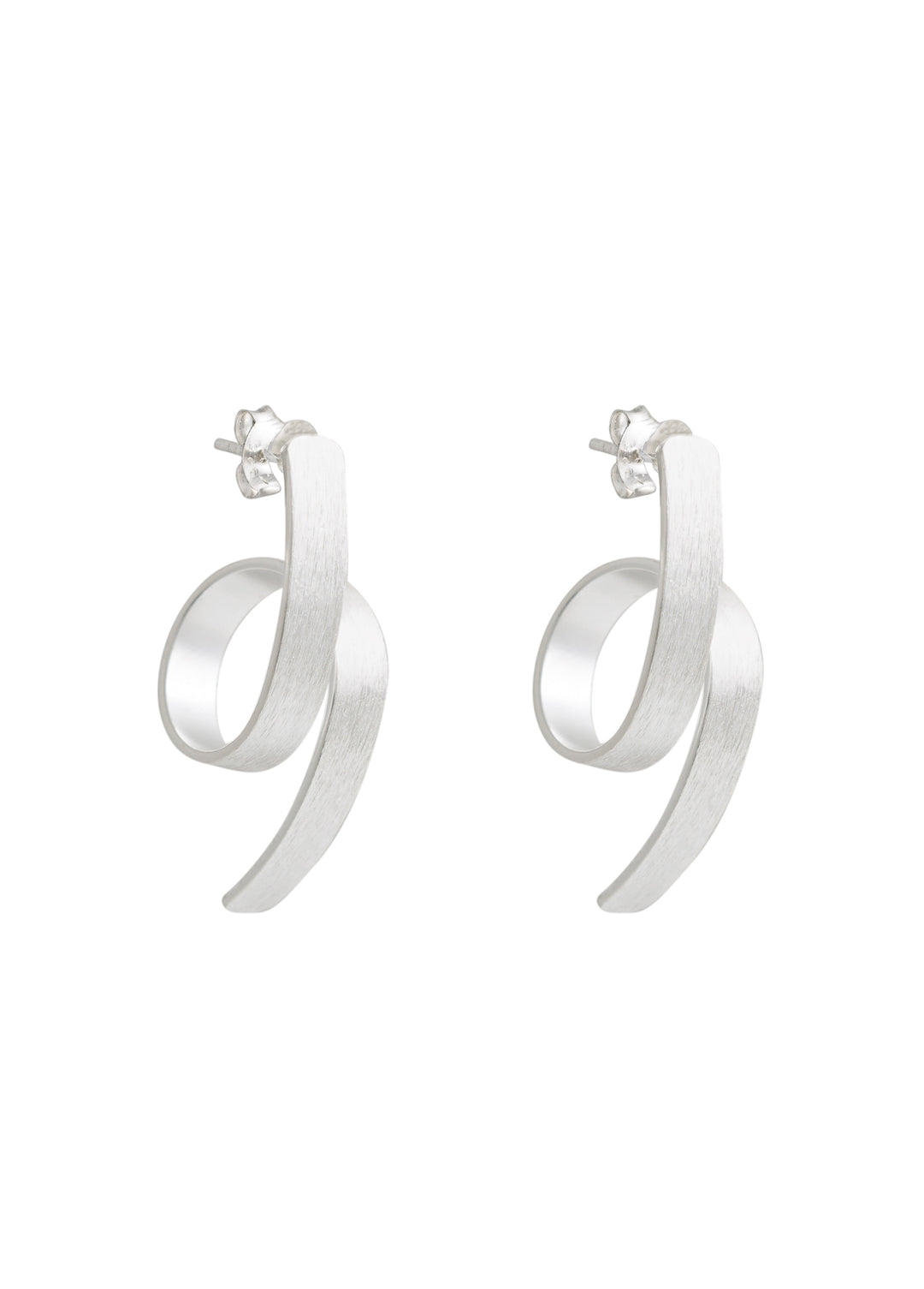 Curve Flow Earrings-silver