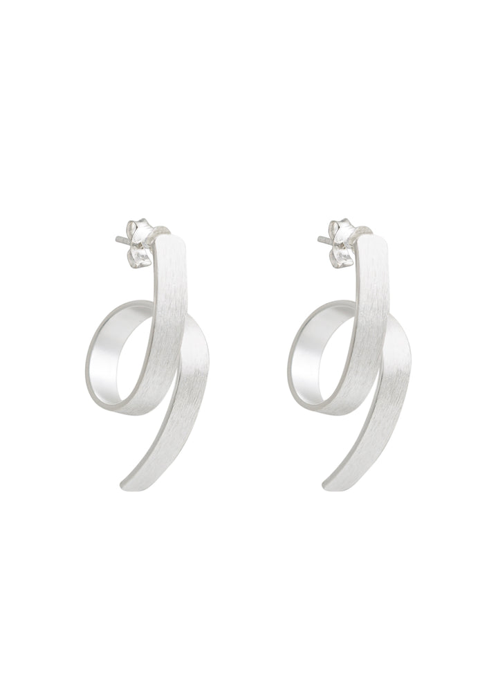 Curve Flow Earrings-silver