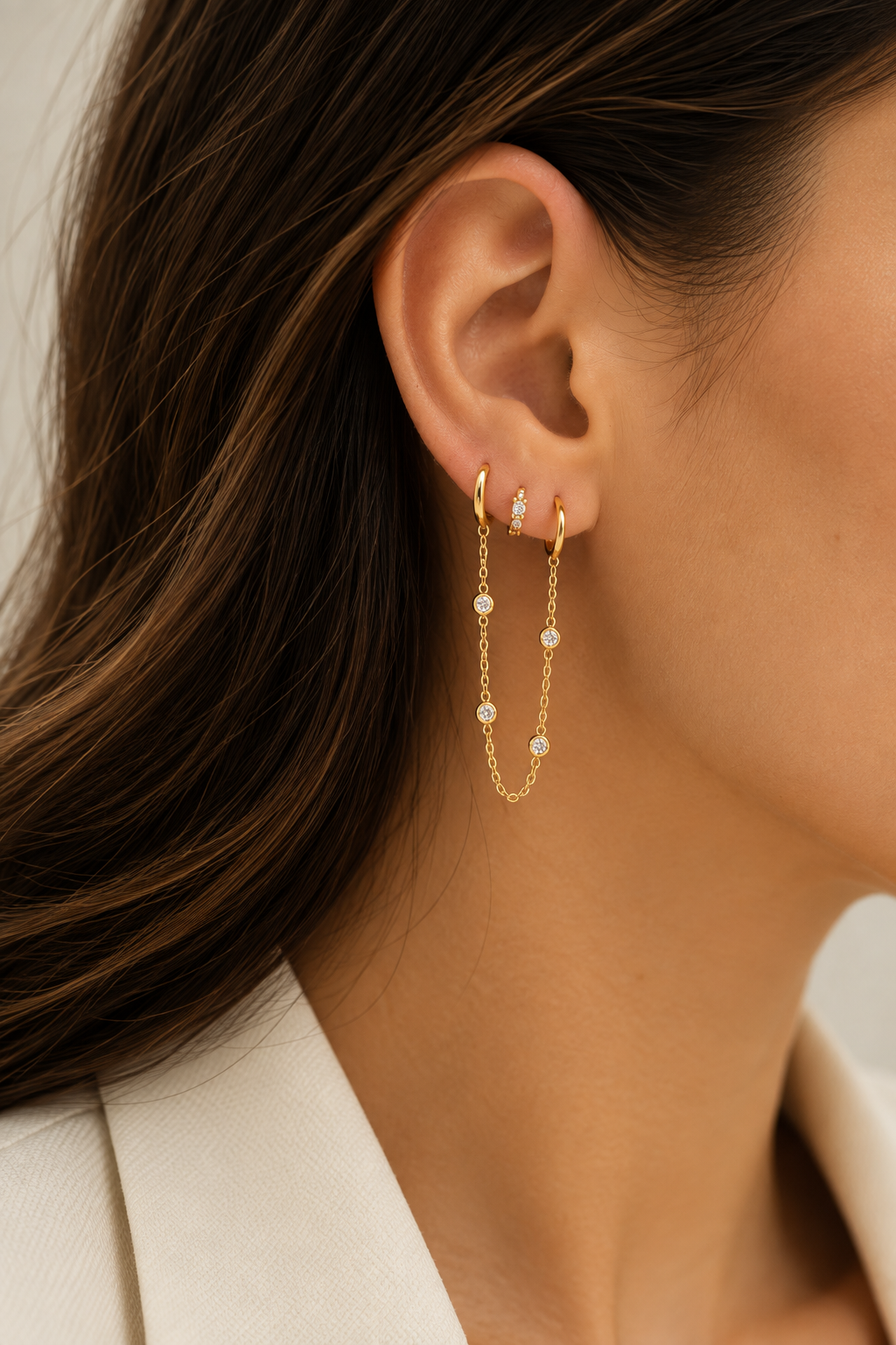 Dione Lyra Single Chain Earrings