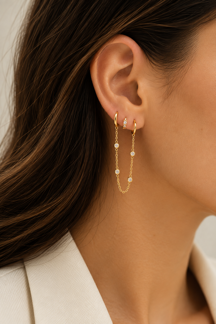 Dione Lyra Single Chain Earrings