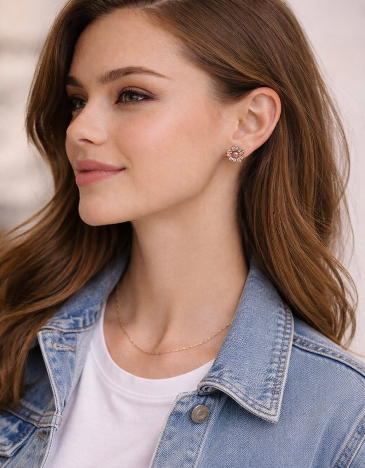 Mocha Pearl Blossom Earrings