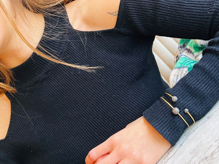 Armband mit ungeschliffenen Diamantkugeln