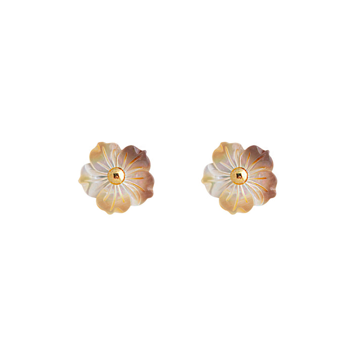 Golden Blossom Pearl Earrings