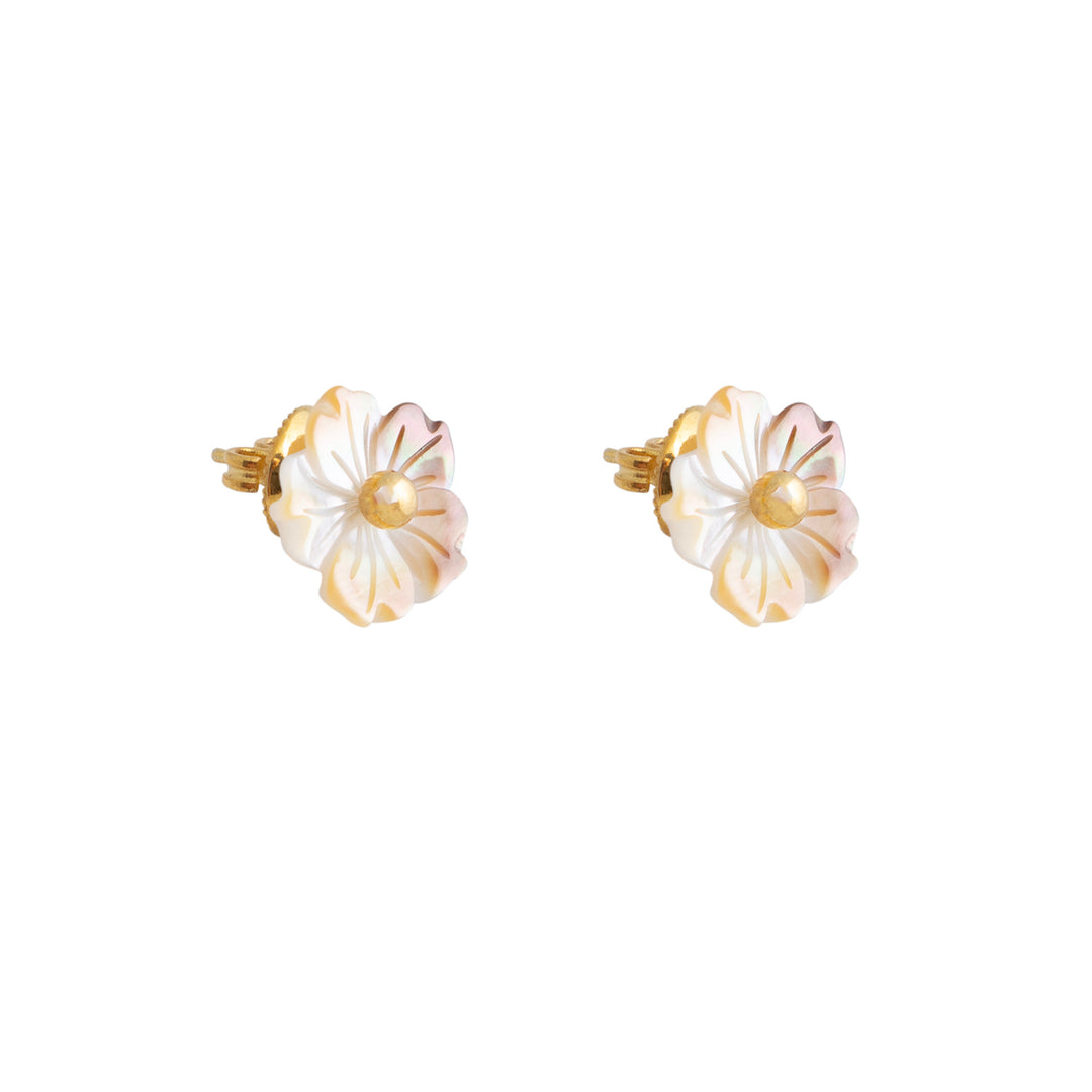 Golden Blossom Pearl Earrings
