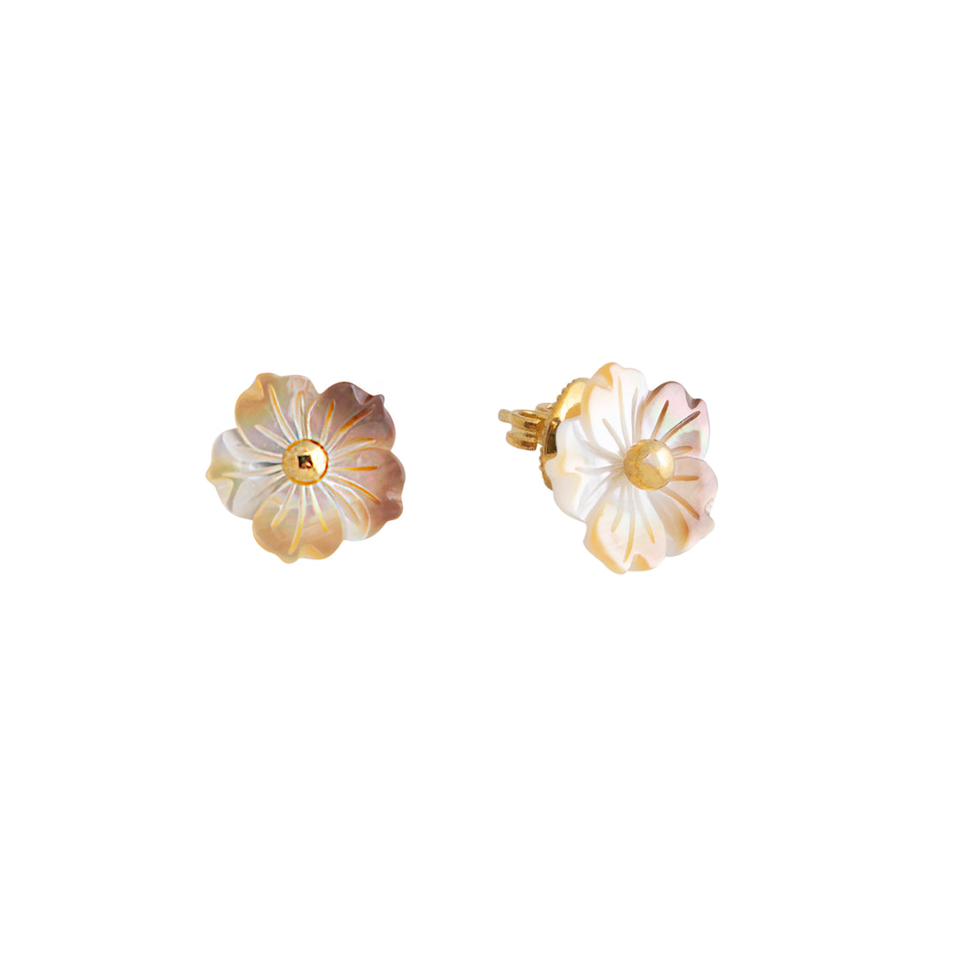 Golden Blossom Pearl Earrings