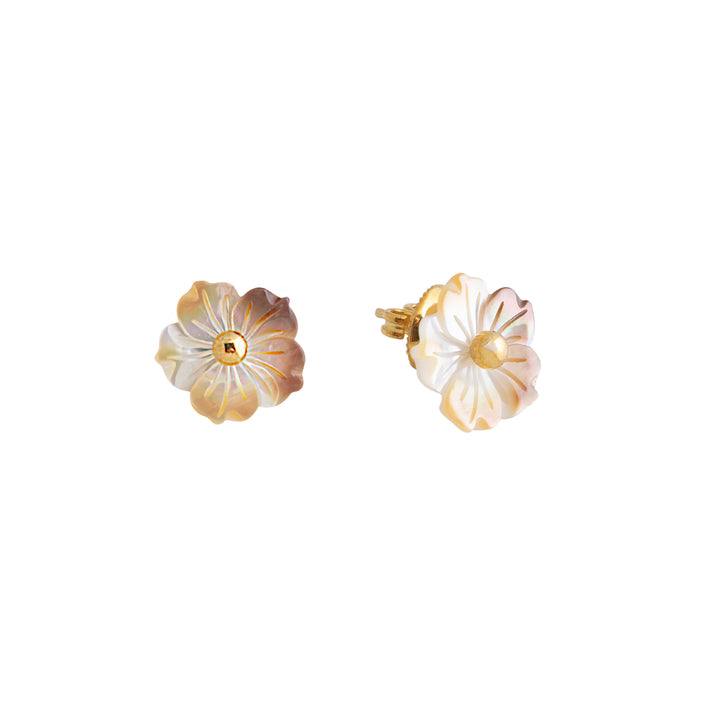 Golden Blossom Pearl Earrings