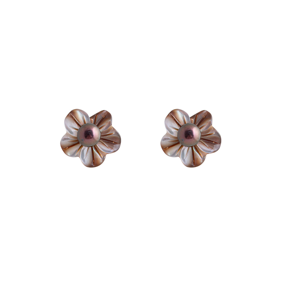 Mocha Pearl Blossom Earrings