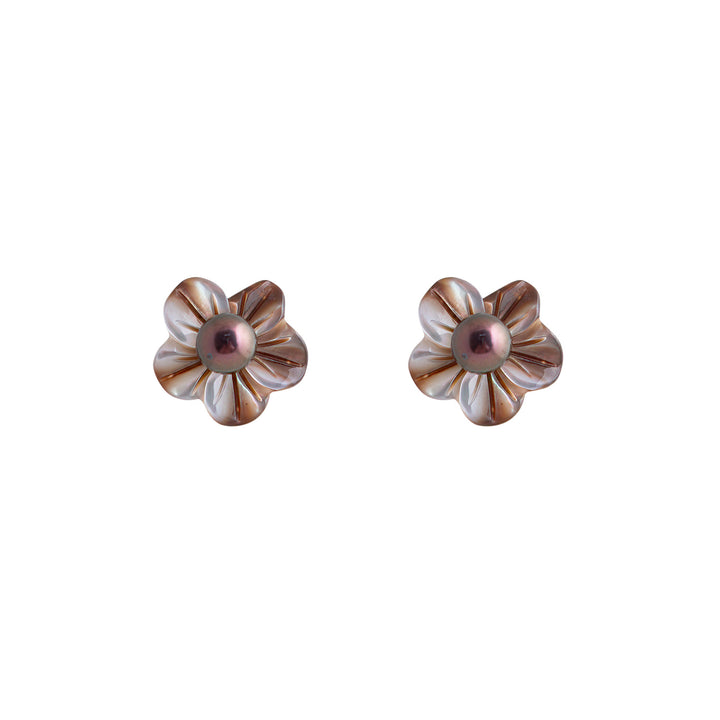 Mocha Pearl Blossom Earrings