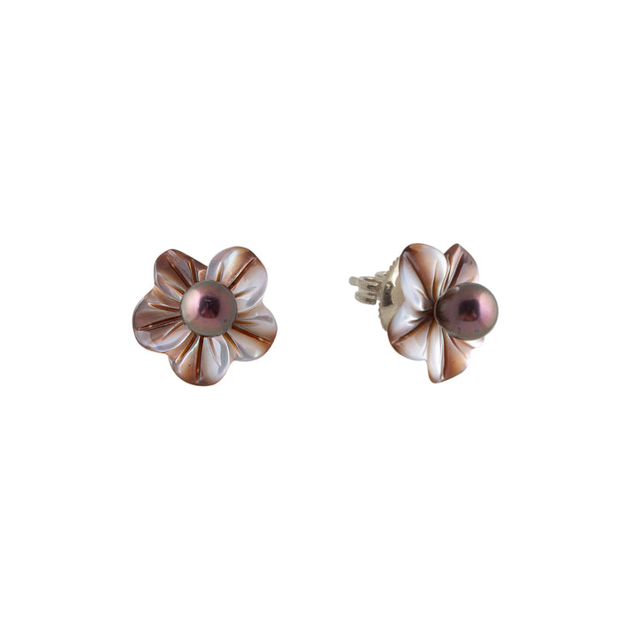 Mocha Pearl Blossom Earrings