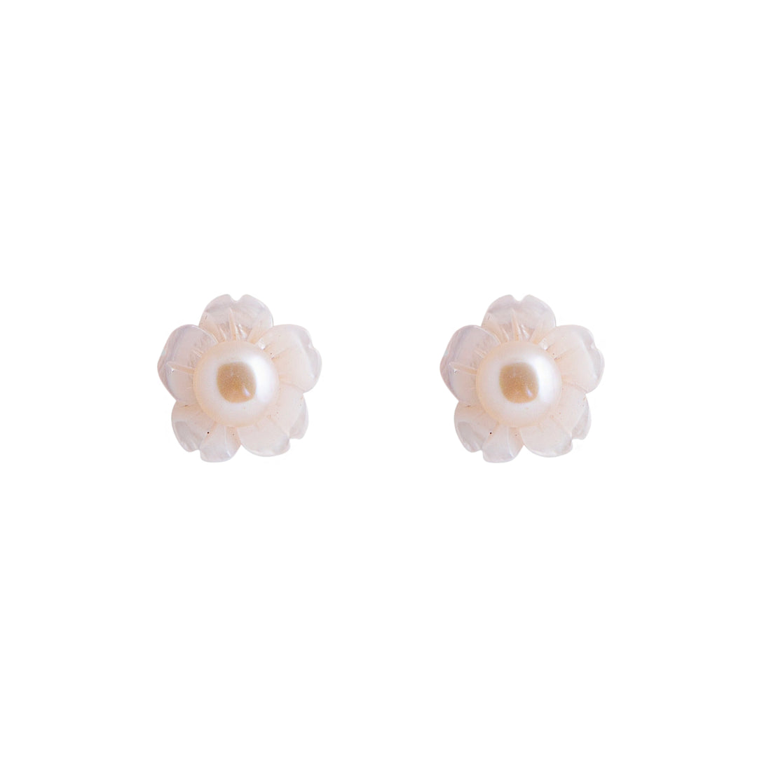 Petal Pearl Bloom Stud Earrings
