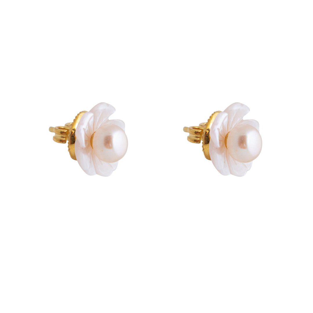 Petal Pearl Bloom Stud Earrings