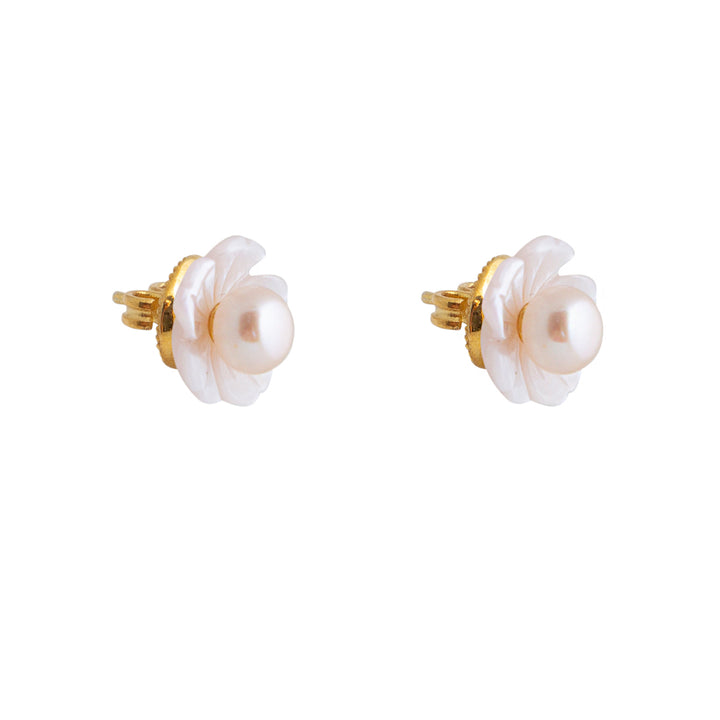 Petal Pearl Bloom Stud Earrings