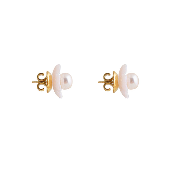 Petal Pearl Bloom Stud Earrings