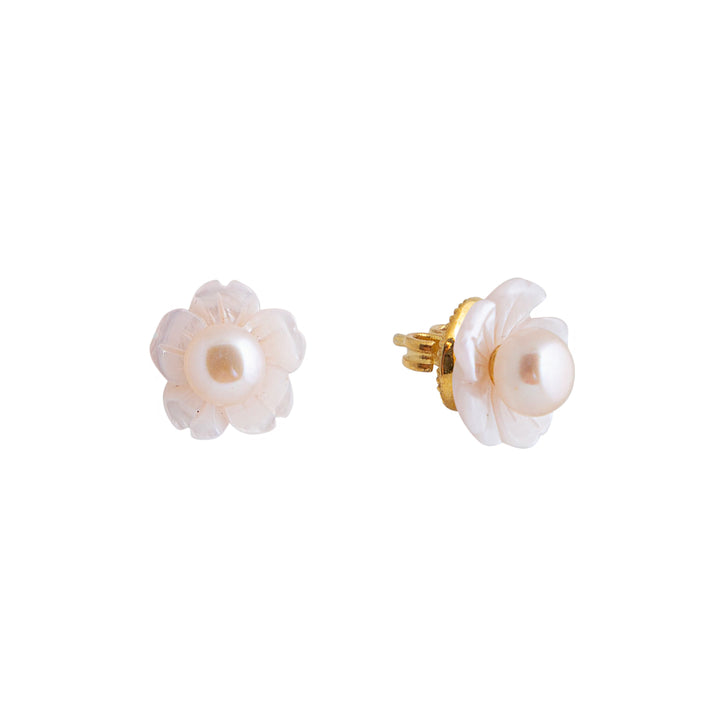 Petal Pearl Bloom Stud Earrings