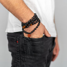 Load image into Gallery viewer, Lava &amp; Rudraksha Mala
