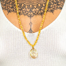 Load image into Gallery viewer, Citrine gemstones with Swarovski Crystal Buddha Pendant

