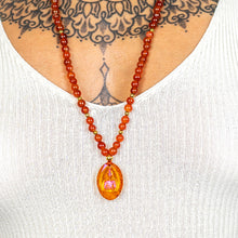 Load image into Gallery viewer, Agate gemstones with Swarovski Crystal Buddha Pendant

