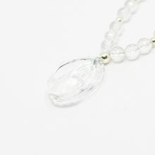 Load image into Gallery viewer, Crystal Quartz gemstones with Swarovski Crystal Buddha Pendant
