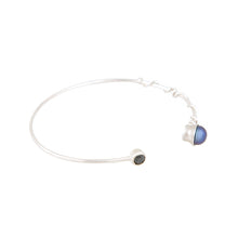 Load image into Gallery viewer, Black Pearl Bangle-Silver
