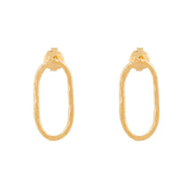 Load image into Gallery viewer, Ovate Hoop Earrings-Gold
