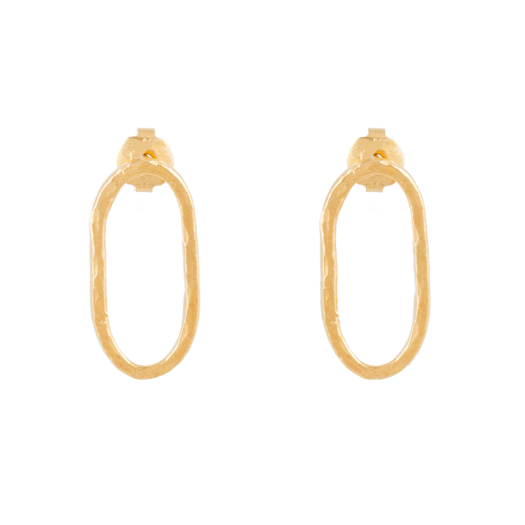 Ovate Hoop Earrings-Gold