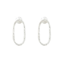 Load image into Gallery viewer, Ovate Hoop Earrings-Silver
