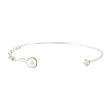 Load image into Gallery viewer, White Pearl Bangle-Silver
