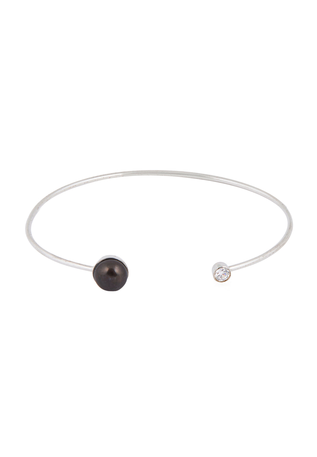 Black Pearl Bracelet -Silver