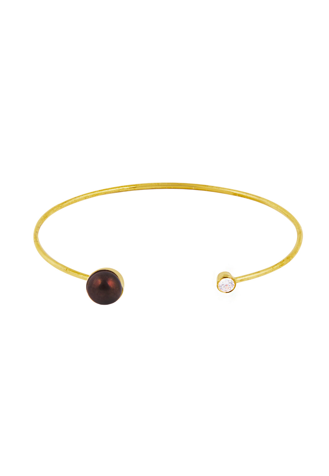 Black Pearl Bracelet-Gold