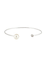Load image into Gallery viewer, White Pearl Bracelet-Silver
