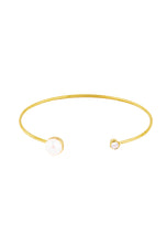 Load image into Gallery viewer, White Pearl Bracelet- Gold
