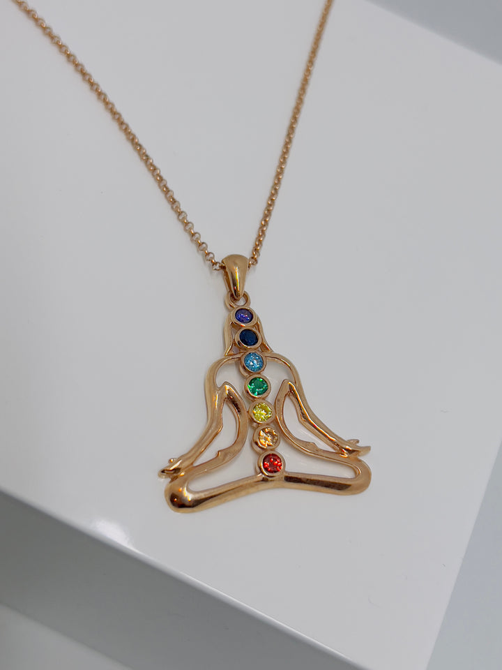 Buddha Pendant with Chakra Stones